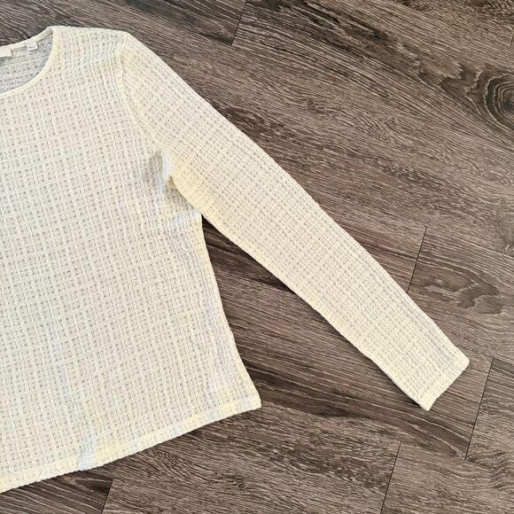 Vince Plaid-Jacquard Long-Sleeve Top - Picture 4 of 9